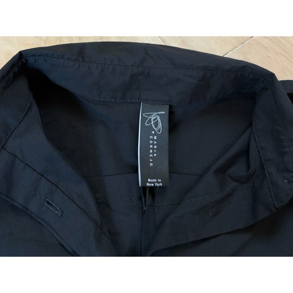 Zero + Maria Cornejo Shirt Dress Button Up Minimalist Avant Garde Size 2 Black - Picture 3 of 7